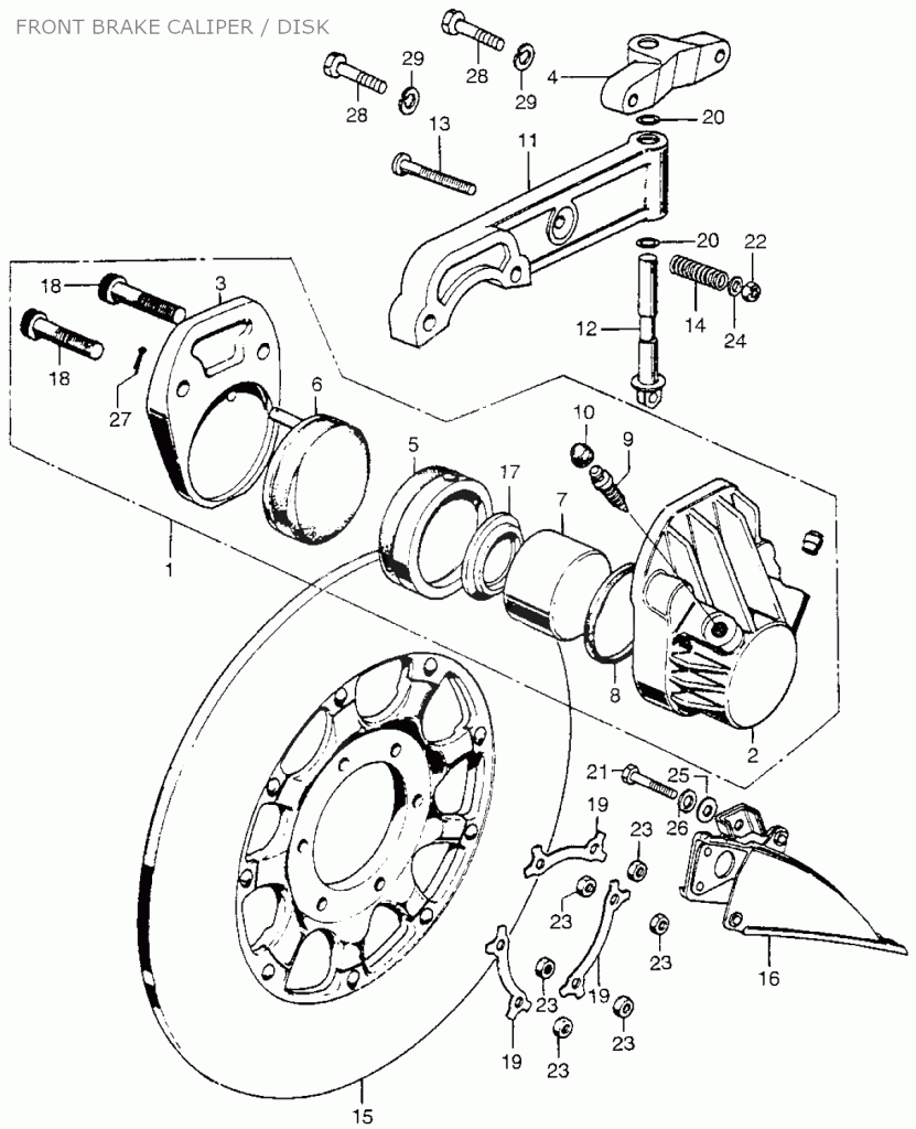 front-brake-caliperdisk-cb750-four