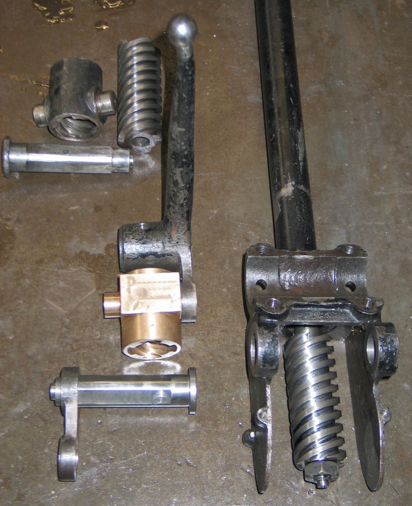 The new steering rack conponents shown next to the old worn ones.