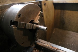 Break drum spindle in lathe